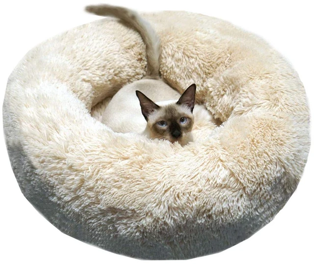 Main image of Dog Bed for Small Dogs & Cats, 24 Inch Medium Fluffy Washable Donut Bed | Plush Puppy Bed and Cat Bed for Pets up to 25 lb, High-Loft Polyester Fill with Water-Resistant Non-Skid Base for Indoor Use