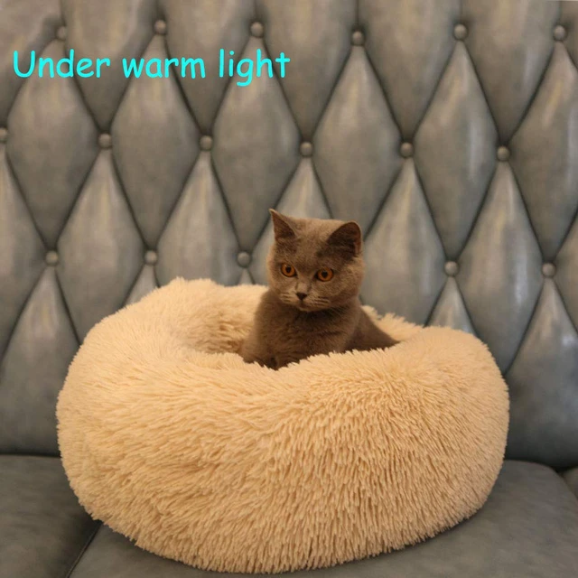Alt view image 5 of 7 - Dog Bed for Small Dogs & Cats, 24 Inch Medium Fluffy Washable Donut Bed | Plush Puppy Bed and Cat Bed for Pets up to 25 lb, High-Loft Polyester Fill with Water-Resistant Non-Skid Base for Indoor Use