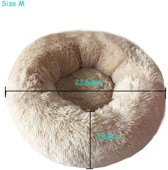 Alt view image 6 of 7 - Dog Bed for Small Dogs & Cats, 24 Inch Medium Fluffy Washable Donut Bed | Plush Puppy Bed and Cat Bed for Pets up to 25 lb, High-Loft Polyester Fill with Water-Resistant Non-Skid Base for Indoor Use