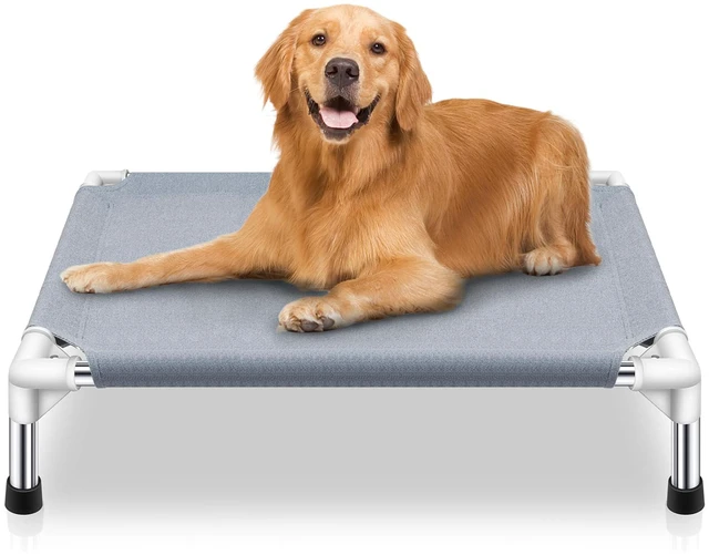 Main image of Elevated Dog Bed, Raised Outdoor Dog Bed for Medium Dogs, Portable Pet Cots | Cooling Elevated Bed for Dogs, Portable Pet Cots, No-Slip Rubber Feet, Double Layer Polyester Cotton, 34"L x 26"W x 6.5"H
