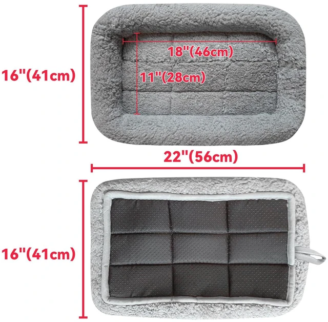 Alt view image 3 of 5 - Cat Mat Bed 16" x 22" Pet Bed with Pillow Around for Dogs Cats Curled Sleeping Beds for Carrier/Crate Small to Medium Dog Cushion, Anti Skid Bottom, Medium