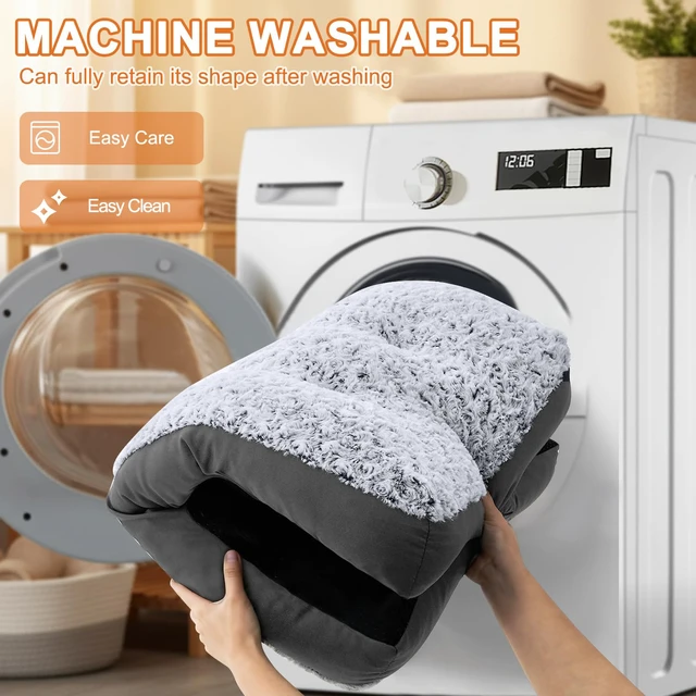 Alt view image 5 of 6 - Deluxe Washable Dog Bed for Large Dogs Dog Crate Mat 35 Inch Comfy Fluffy Kennel Pad Anti-Slip for Dogs Up to 60 lbs, 35" x 23", Grey