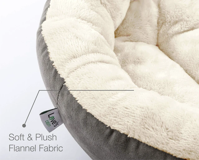 Alt view image 4 of 7 - bin Round Donut Cat and Dog Cushion Bed, 20in Bed for Cats or Small Dogs, Anti-Slip & Water-Resistant Bottom, Super Soft Durable Fabric Pet Beds, Washable Luxury Cat & Dog Bed Gray