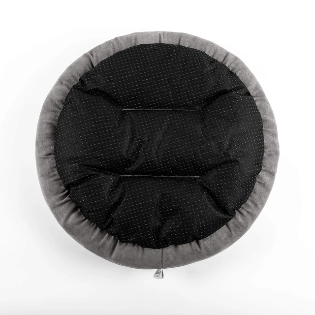 Alt view image 7 of 7 - bin Round Donut Cat and Dog Cushion Bed, 20in Bed for Cats or Small Dogs, Anti-Slip & Water-Resistant Bottom, Super Soft Durable Fabric Pet Beds, Washable Luxury Cat & Dog Bed Gray