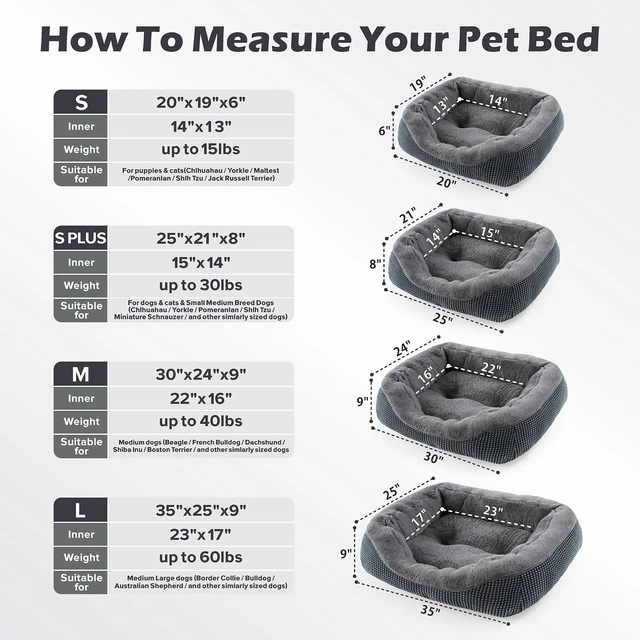 Alt view image 5 of 7 - Small Dog Bed for Small Dogs, Cat Beds for Indoor Cats Washable, Orthopedic Dog Bed, Warming Soft Calming Sleeping Puppy Bed Durable Pet Bed with Anti-Slip Bottom S(20"x19"x6")
