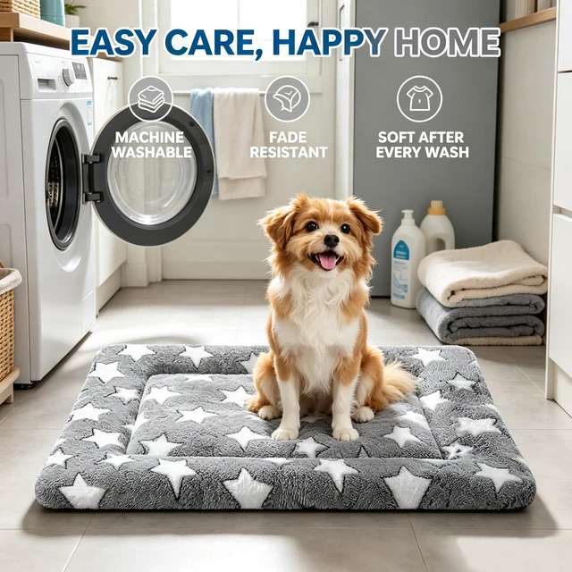 Alt view image 6 of 7 - Dog Bed Mat Soft & Comfortable Dog Kennel Pad for Crate Durable Crate Bed & Mat for Dogs & Cats Ideal for Crate, Kennel, and Home Use
