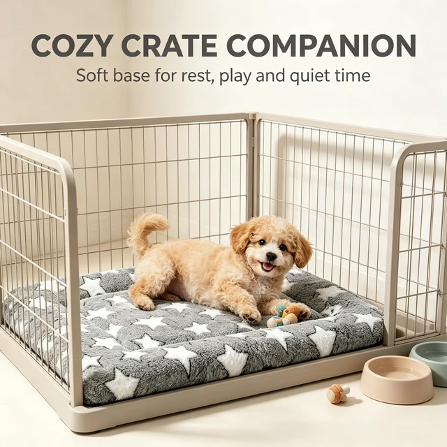 Alt view image 5 of 7 - Dog Bed Mat Soft & Comfortable Dog Kennel Pad for Crate Durable Crate Bed & Mat for Dogs & Cats Ideal for Crate, Kennel, and Home Use