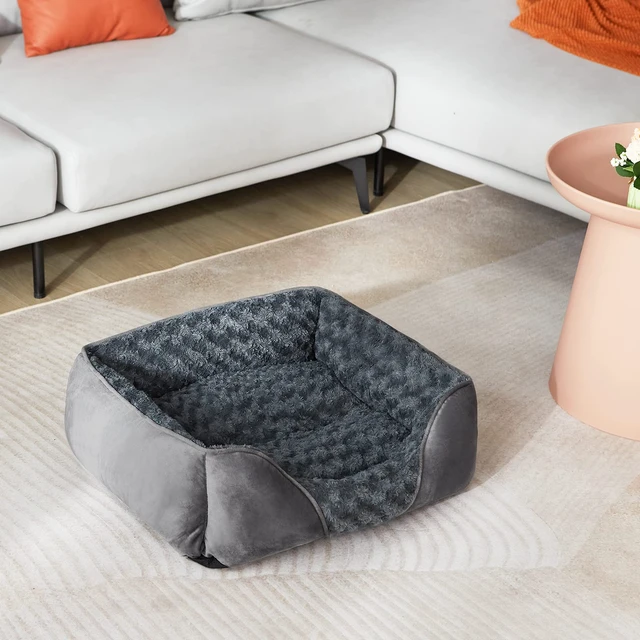 Alt view image 7 of 7 - Rectangle Washable Orthopedic Dog Bed for Small, Medium and Large Dogs, Soft Calming, Sleeping Puppy Bed Durable Pet Cuddler with Anti-Slip Bottom, S (20"x19"x6")