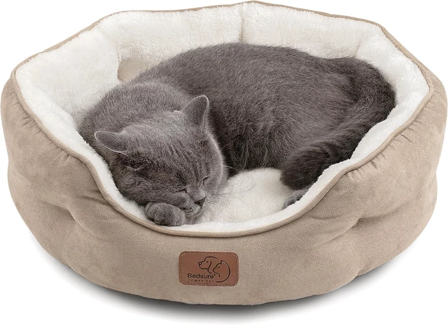 Main image of Small Dog Bed Washable,Round Cat Beds for Indoor Cats,20in Camel | Soft Plush Pet Bed,Dog Beds for Small Dogs for Puppy and Kittens,Anti-Slip Bottom,Easy to Clean