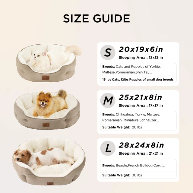 Alt view image 7 of 7 - Small Dog Bed Washable,Round Cat Beds for Indoor Cats,20in Camel | Soft Plush Pet Bed,Dog Beds for Small Dogs for Puppy and Kittens,Anti-Slip Bottom,Easy to Clean