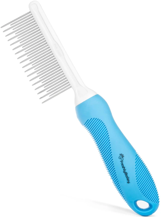 Main image of Grooming Comb for Long & Curly Hair in Dogs & Cats - Top Pet Detangler Brush - Removes & Prevents Matted Fur - Perfect for Goldendoodle, Poodle Mixes, and Cat Undercoat