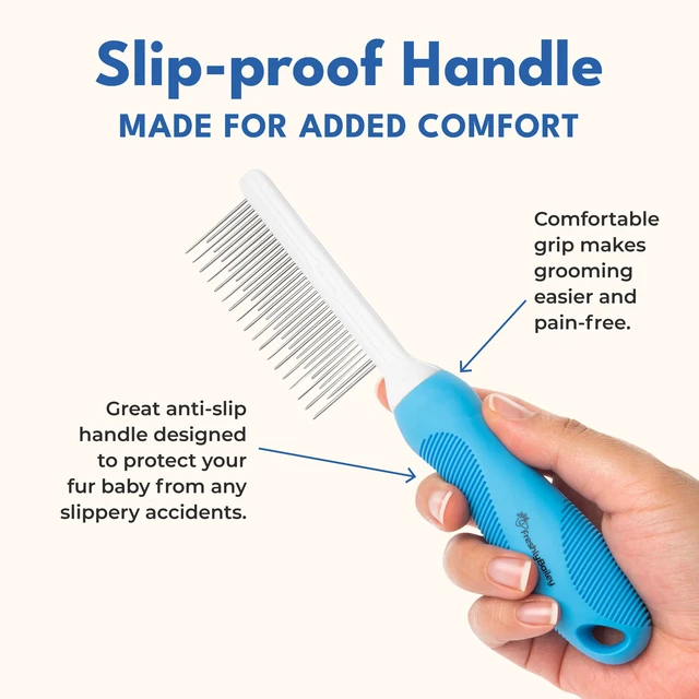 Alt view image 3 of 7 - Grooming Comb for Long & Curly Hair in Dogs & Cats - Top Pet Detangler Brush - Removes & Prevents Matted Fur - Perfect for Goldendoodle, Poodle Mixes, and Cat Undercoat
