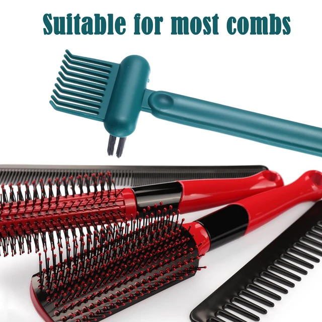 Alt view image 4 of 7 - 2-in-1 Hair Brush Cleaner & Remover Tool Brush Cleaning Tool Comb Cleaner Effective Hairbrush Cleaners Small and Portable for Travel Man Woman Home Salon Removing Hair Dust(Green)