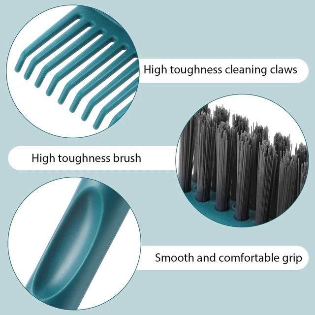 Alt view image 6 of 7 - 2-in-1 Hair Brush Cleaner & Remover Tool Brush Cleaning Tool Comb Cleaner Effective Hairbrush Cleaners Small and Portable for Travel Man Woman Home Salon Removing Hair Dust(Green)