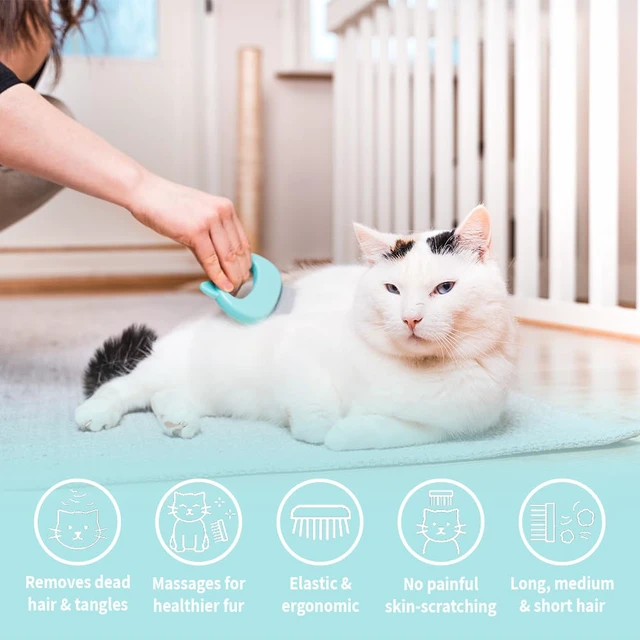 Alt view image 2 of 7 - The Original Pet Hair Removal Massaging Shell Comb | Soft Deshedding Brush Grooming and Shedding Matted Fur Remover Dematting tool for Long and Short Hair Cat Dog Puppy Bunny