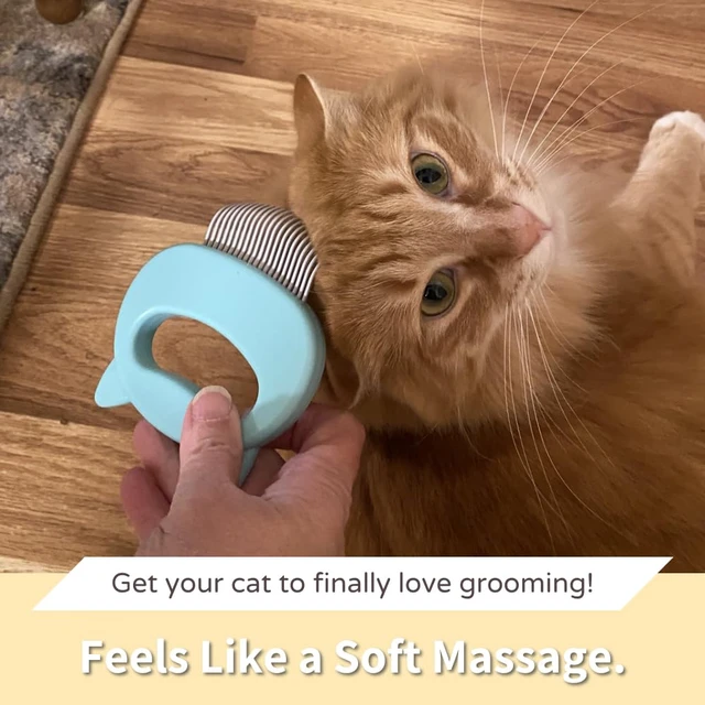 Alt view image 3 of 7 - The Original Pet Hair Removal Massaging Shell Comb | Soft Deshedding Brush Grooming and Shedding Matted Fur Remover Dematting tool for Long and Short Hair Cat Dog Puppy Bunny