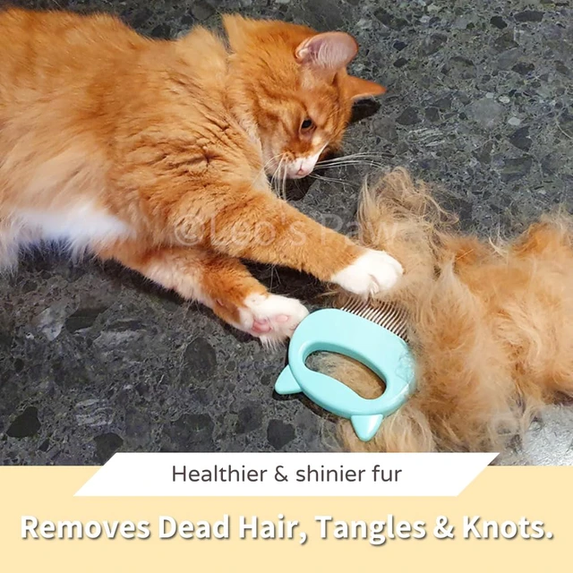 Alt view image 4 of 7 - The Original Pet Hair Removal Massaging Shell Comb | Soft Deshedding Brush Grooming and Shedding Matted Fur Remover Dematting tool for Long and Short Hair Cat Dog Puppy Bunny