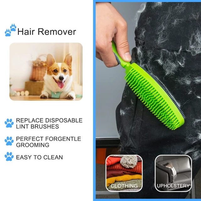Alt view image 3 of 7 - Rubber Pet Hair Remover Brush for Clothes, Couches & Pets