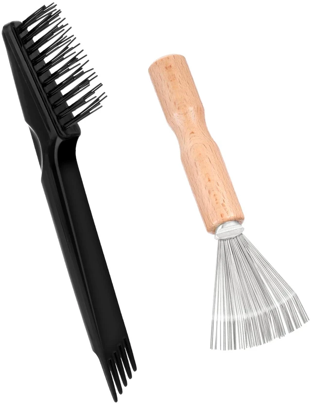 Main image of 2 Pcs Hair Brush Cleaning Tool Mini Comb Cleaner Rake Metal Wires Hair Remover Tool for Home and Salon Use