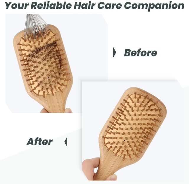 Alt view image 3 of 7 - 2 Pcs Hair Brush Cleaning Tool Mini Comb Cleaner Rake Metal Wires Hair Remover Tool for Home and Salon Use