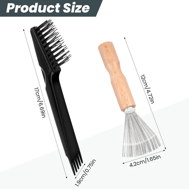 Alt view image 2 of 7 - 2 Pcs Hair Brush Cleaning Tool Mini Comb Cleaner Rake Metal Wires Hair Remover Tool for Home and Salon Use