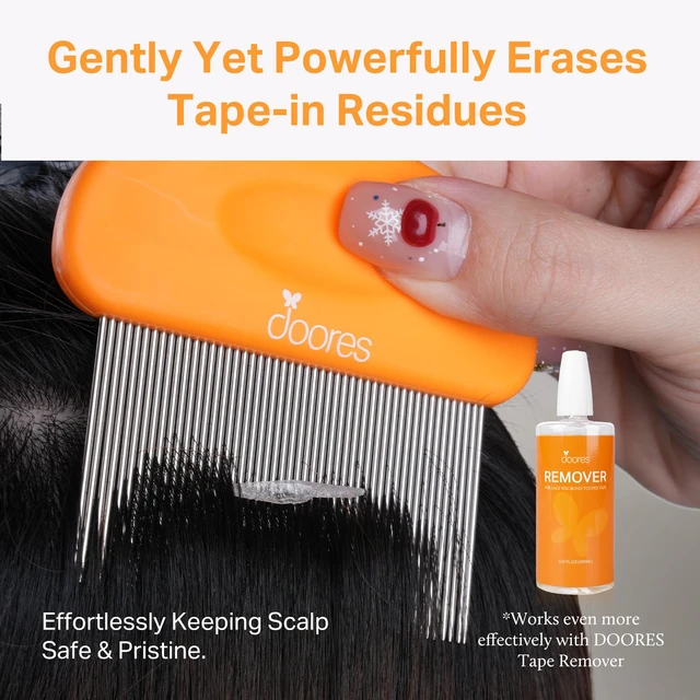 Alt view image 2 of 7 - Tape In Extensions Remover Comb, Tape In Removal Comb with Stainless Steel Fine Teeth for Wigs & Hairpiece Adhesives Quickly & Easy Remove for All Hair Types Detangler Comb for Wet & Dry Hair