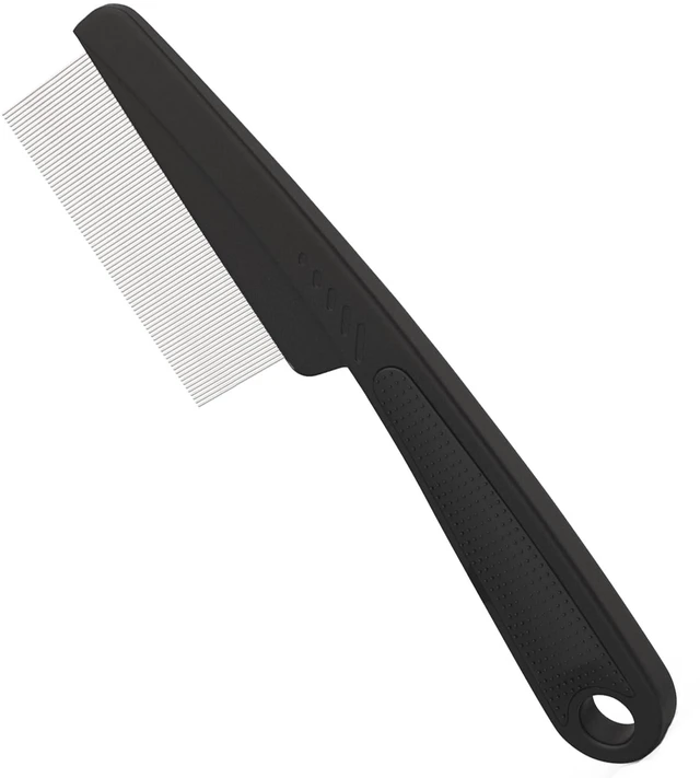 Main image of Dandruff Comb Removal 0.5mm Metal Fine Tooth Scalp Detox Hair Care Tool 1PC |Build Up Flakes Lice Comb, Stainless Steel Teeth, Self Cleaning, Scalp Massage, Anti Slip Handle, for Women Men Kids, Black