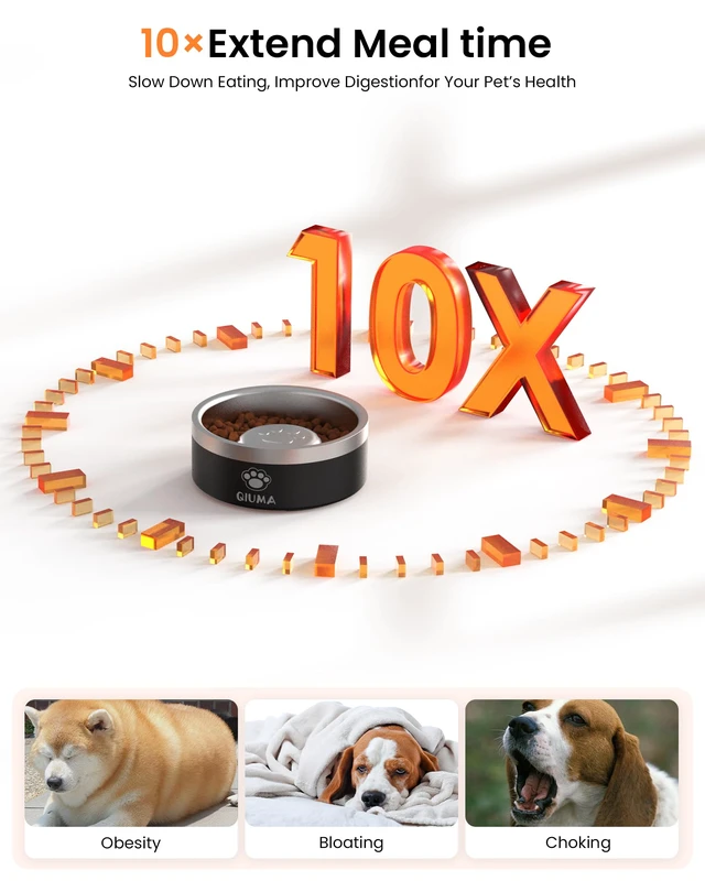 Alt view image 5 of 7 - Slow Feeder Dog Bowl Stainless Steel, Food-Grade 304 Metal Dog Slow Feeder Bowl 2 Cups Capacity, Heavy Duty Double-Layer with Non-Slip Base, Pet Puzzle Bowls for Small & Medium Dogs (Black)