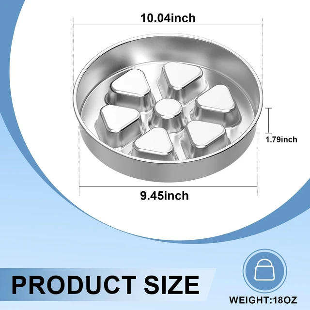 Alt view image 4 of 6 - Stainless Steel Slow Feeder Dog Bowl, 2.5-3 Cups Puzzle Maze Dish | 10-Inch Wide Standalone 304 Food Grade Metal Pet Bowl with Non-Slip Base for Medium Large Dogs to Slow Down Eating