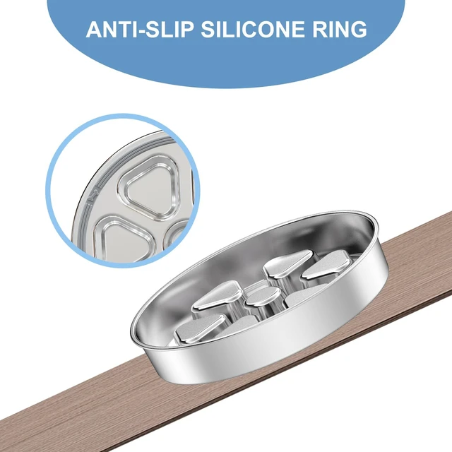 Alt view image 5 of 6 - Stainless Steel Slow Feeder Dog Bowl, 2.5-3 Cups Puzzle Maze Dish | 10-Inch Wide Standalone 304 Food Grade Metal Pet Bowl with Non-Slip Base for Medium Large Dogs to Slow Down Eating