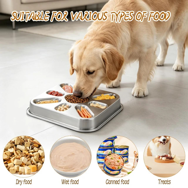 Alt view image 7 of 7 - Stainless Steel Slow Feeder Dog Bowls (2 Pack,3 Cup) - Anti-Gulping | Square shape, Spacious capacity, Deep groove, Non-slip bottom, Dishwasher safe, Medium-large breeds, Durable and rustproof