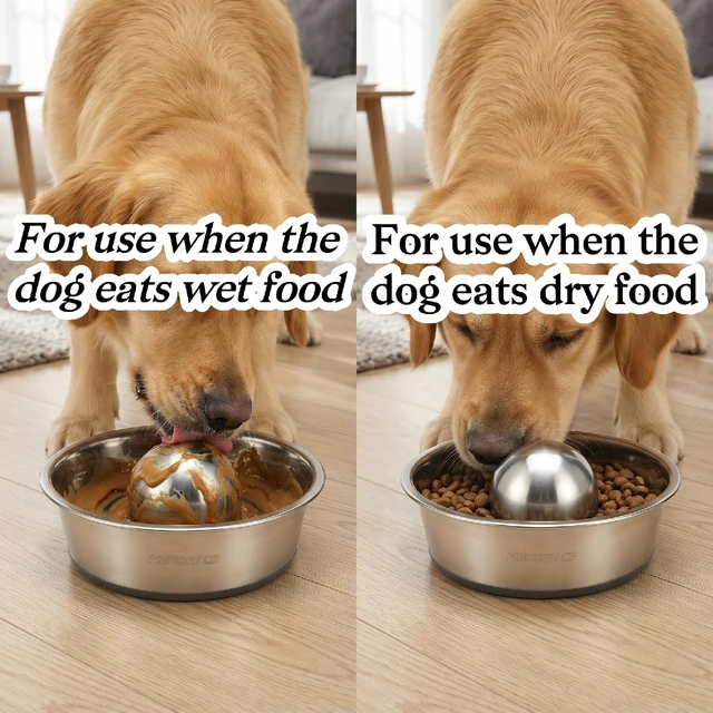 Alt view image 4 of 7 - Stainless Steel Dog Food Slow Feeder Ball - 2.5in - Slows Fast Eating, Fun Feeding for All Dogs - Durable, Smooth (Small)