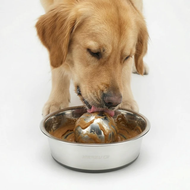Alt view image 5 of 7 - Stainless Steel Dog Food Slow Feeder Ball - 2.5in - Slows Fast Eating, Fun Feeding for All Dogs - Durable, Smooth (Small)