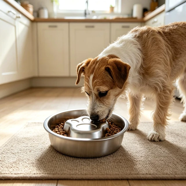Alt view image 6 of 7 - Stainless Steel Slow Feeder Dog Bowls,Slow Food Bowl for Dog & Cat - 1 Cups Capacity,Paw-Shaped Design Pet Food Holder,Metal Non-Slip Lick Plate,Puzzle Maze Dish for Small Sized Breeds - 2 Pack