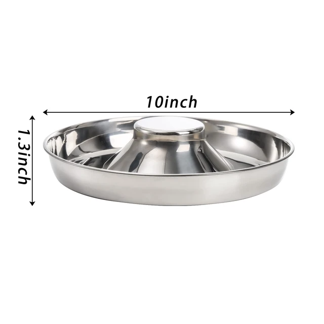 Alt view image 2 of 7 - 2 Pack Stainless Steel Puppy Bowls, Pet Slow Feeder Bowls, Non-Skid Dog Food and Water Bowl, Feeding Weaning for Small Medium Large Dogs, Cat, Pets, Multiple Puppies