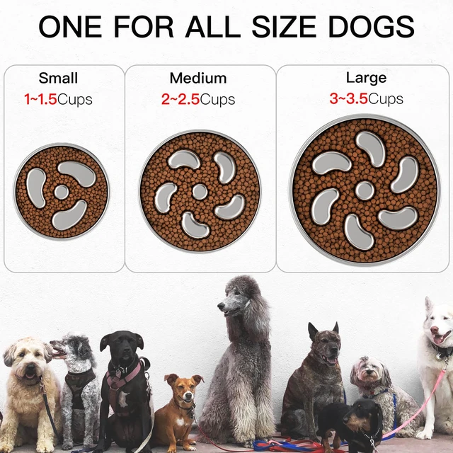 Alt view image 3 of 7 - Slow Feeder Dog Bowl-1Cup for Small Puppy, Double-Layer 304 Stainless Steel Puzzle Bowl, Anti-Choking for Fast Eaters, Heavy-Duty Non-Slip Base, Dishwasher Safe