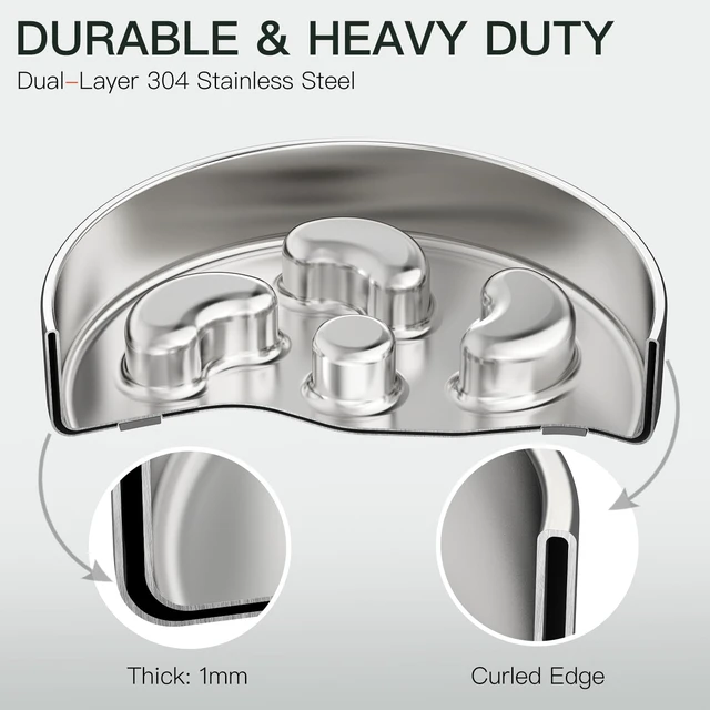 Alt view image 5 of 7 - Slow Feeder Dog Bowl-2Cups for Medium Breeds, Double Wall Food-Grade Stainless Steel, Heavy Duty with Non-Slip Rubber Base, Puzzle Maze Bowl to Slow Down Eating