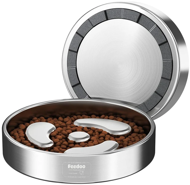 Main image of Slow Feeder Dog Bowl-1Cup for Small Puppy, Double-Layer 304 Stainless Steel Puzzle Bowl, Anti-Choking for Fast Eaters, Heavy-Duty Non-Slip Base, Dishwasher Safe