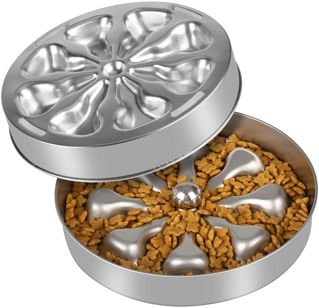 Main image of Slow Feeder Dog Bowls Stainless Steel Non-Slip Metal Bowl for Slow Feeding, 5 Cups Large Capacity, Double-Sided Design for Dry, Wet, or Raw Food, Ideal for Small, Medium, Large Dogs