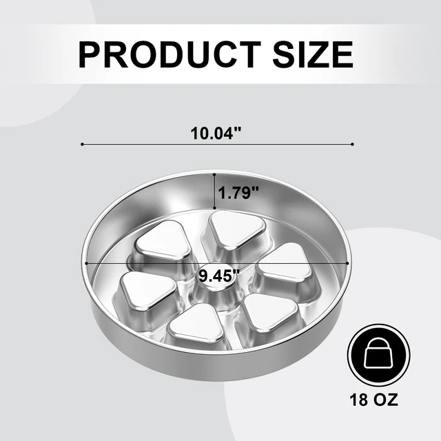 Alt view image 6 of 7 - 304 Stainless Steel Slow Feeder Dog Bowls, 2.5 Cups Capacity | Non-Slip Metal Dog Slow Feeder Bowl, Raised Design for Slow Eating & Digestive Health - Perfect for Medium Large Dogs