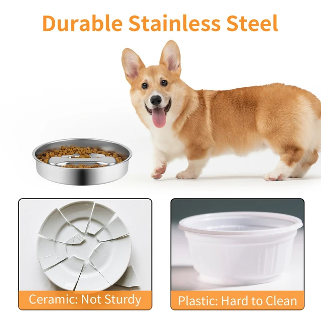 Alt view image 4 of 7 - Non-Slip Stainless Steel Slow Feeder Dog Bowl, 2-Cups | Interactive Slow Feeding Puzzle Maze, Prevents Choking & Bloating, Non-Slip Bottom, For Medium Dogs & Cats