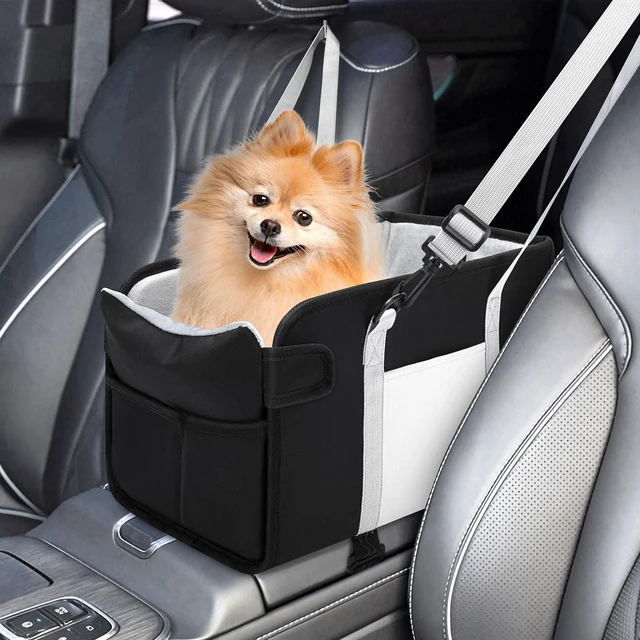 Main image of Portable Dog Car Seat for Small Dogs, Puppy Car Seat, Black | Booster Seat With Safety Leash & Adjustable Straps Keeps Small Dogs Secure. Removable Washable Cushion. Fits Most Cars.