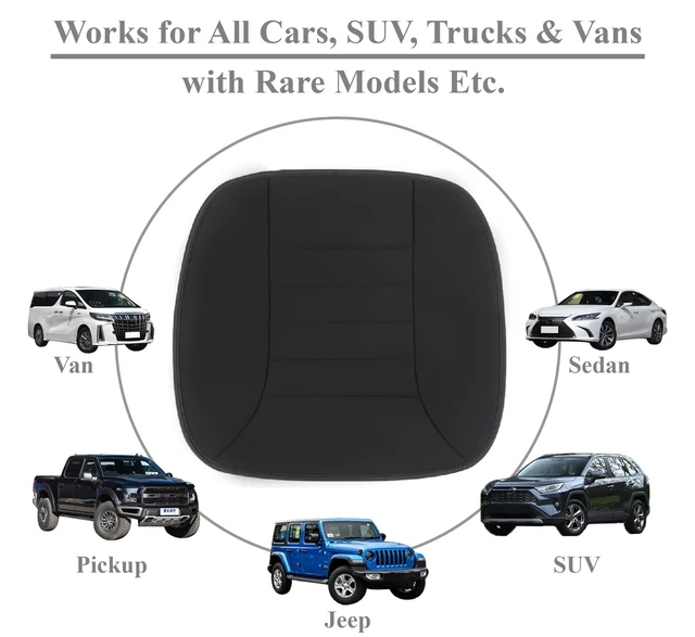 Alt view image 5 of 7 - Memory Foam Car Seat Cushion for Driver and Office Chair Comfort | 1.2-Inch-Thick Memory Foam Seat Pad, Soft, Breathable Fabric, Non-Slip Silicone Bottom for Long Drives and Office Use, Black