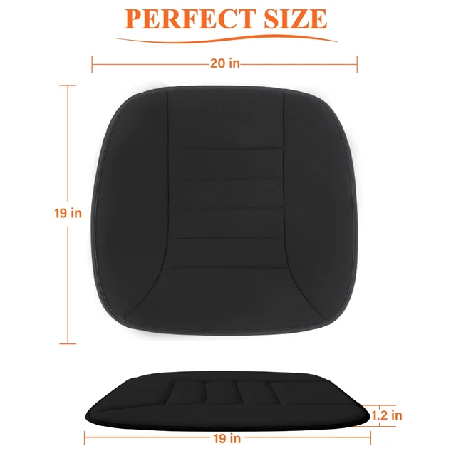 Alt view image 6 of 7 - Memory Foam Car Seat Cushion for Driver and Office Chair Comfort | 1.2-Inch-Thick Memory Foam Seat Pad, Soft, Breathable Fabric, Non-Slip Silicone Bottom for Long Drives and Office Use, Black