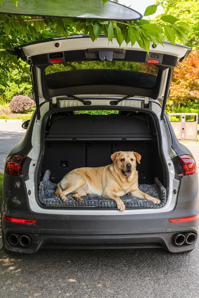 Alt view image 3 of 6 - Non-Slip Dog Bed Mat for Car, Fuzzy Backseat Pet Mats | Travel Pet-Friendly Seat Cover for Cars, Compatible with Backseat Extenders Protectors, Dog Bed for Car Back Seats