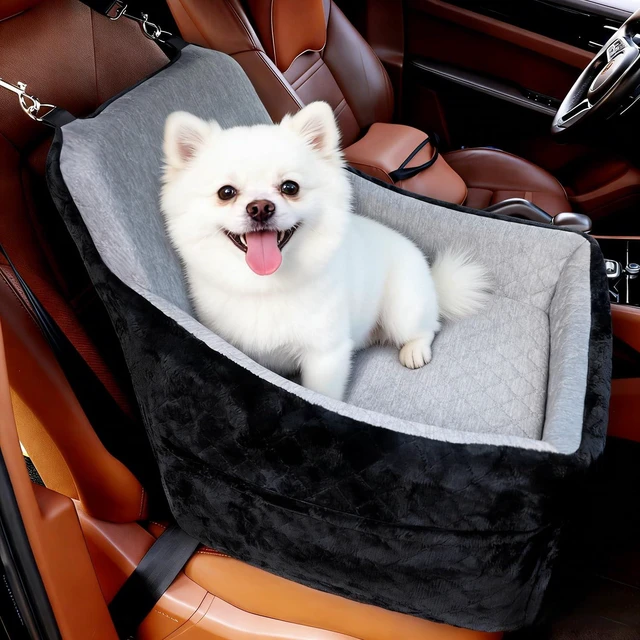 Main image of Dog Car Seat Under 30 lbs,Double-Cooling/Warm,Washable,Safety Leash | Detachable Elevated Pet Bed with Pockets,Anti-Slip Base for Front & Back Seatset,Car Seat Travel Bed with Storage Pockets