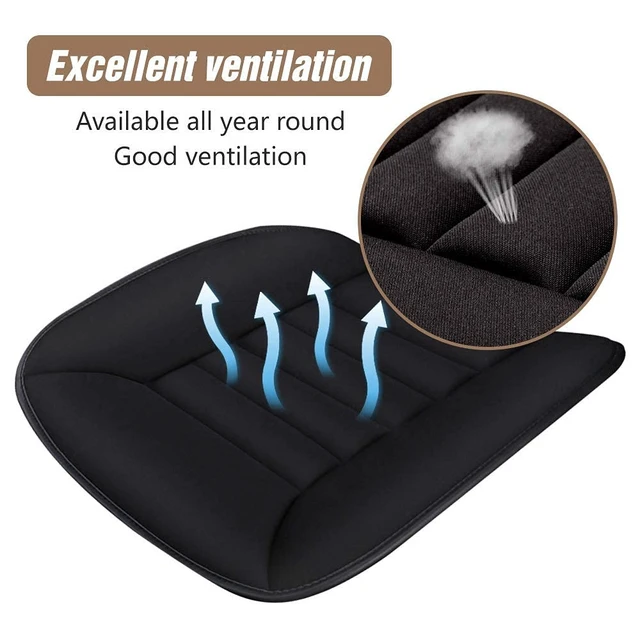 Alt view image 3 of 7 - Car Seat Cushion Pad 1.2" Thick Comfort Seat Protector for Car Driver Seat Office Chair Home Use Memory Foam Seat Cushion with Non Slip Bottom, 20'' x 18.5'', Black