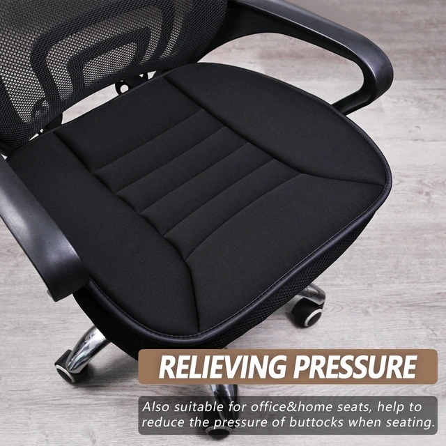 Alt view image 6 of 7 - Car Seat Cushion Pad 1.2" Thick Comfort Seat Protector for Car Driver Seat Office Chair Home Use Memory Foam Seat Cushion with Non Slip Bottom, 20'' x 18.5'', Black