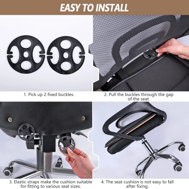 Alt view image 5 of 7 - Car Seat Cushion Pad 1.2" Thick Comfort Seat Protector for Car Driver Seat Office Chair Home Use Memory Foam Seat Cushion with Non Slip Bottom, 20'' x 18.5'', Black