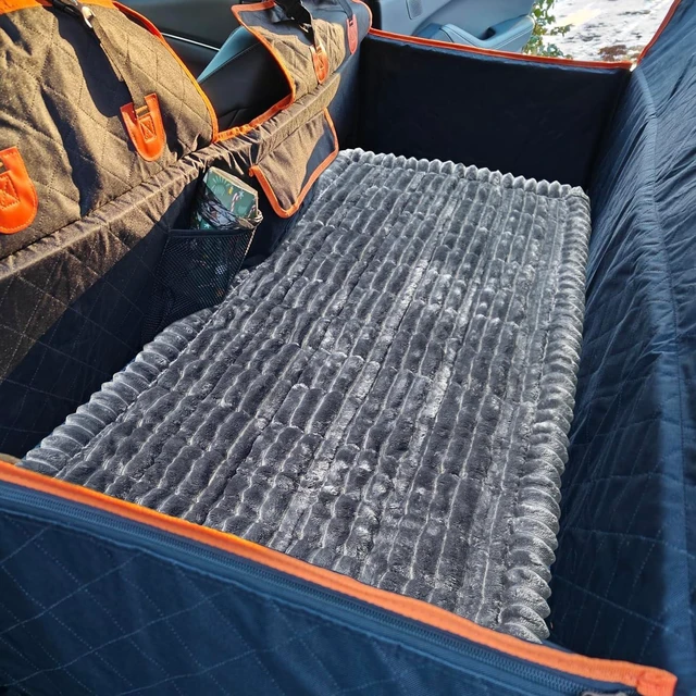 Alt view image 3 of 7 - Dog Bed Mat for Car Backseat Extender, Non-Slip Pet Bed Mat for Car Back Seat Protector Cover, Furry Dog Couch Cover, Washable Travel Dogs Bed for Cars, SUVs, Sedans. (51" x 24") (Dark Grey, M)
